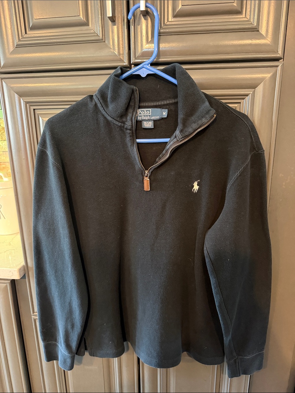 Polo by Ralph Lauren Black Quarter-Zip Pullover Sweater